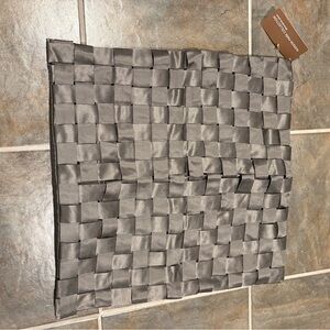NWT Hudson Park Elegant Gray Woven Decorative Pillow Cover